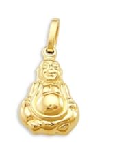 Buddha Pendant 14k Yellow Gold Buddhist Charm Religious