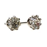 14k Yellow Gold Tone Crystal Diamond Birthstone Stud Earrings for April