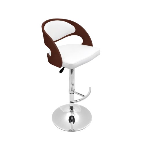 LumiSource Pino Barstool, Cherry and White