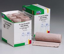 6 in. x5 yd. First Aid Only elastic (ace) bandage w/ two fasteners- 6 per dispenser box At Home Emergency