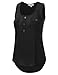 JJ Perfection Women's Solid Woven Scoop Neck Sleeveless Tunic Tank Top