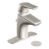 Moen 6810BN Method One-Handle Low Arc Bathroom Faucet, Brushed Nickel