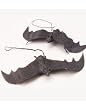 5.25" Black Rubber Halloween Decoration Hanging Bat