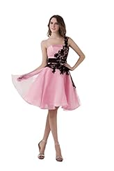 A-line Strapless Short Satin/Tulle Fitted Beaded Applique One Shoulder Mini Dress 
