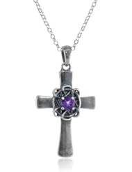 Sterling Silver Celtic Cross Pendant Necklace, 18"