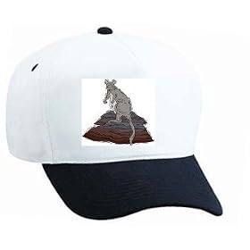 White Cap with australia, wallaby, rock, kangaroo, gray