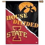 Iowa vs Iowa State House Divided 27x37 Banner/Vertical Flag