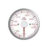 STRI (XC6004W-E) Imperial X-Line Series Oil Temp Gauges - 60mm White Dial, Amber Led