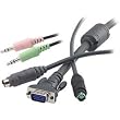 6ft KVM PS2 with audio Cable 2-din6m/m Hddb15m/f