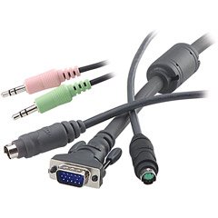 6ft KVM PS2 with audio Cable 2-din6m/m Hddb15m/f