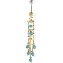 PAMELA ANDERSON Turquoise Colored SENSATIONAL Dangle Belly Ring