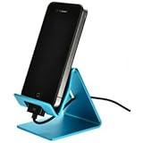 Case Star Aqua Blue Aluminum Desktop Stand for iPhone 3 3GS 4 4S iPod touch Apple iPad 4 iPad 3 iPad 2 2nd Generation Wifi / 3G Model 16GB, 32GB, 64GB + Case Star Cellphone Bag