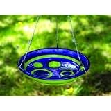Bird Brain Bulls Eye Ceramic Bird Bath Feeder Purple by Bird Brain