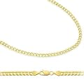14k Solid Yellow Gold Cuban Curb Link Bracelet 2.4mm 7