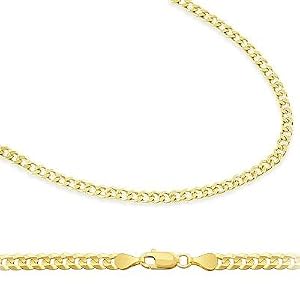 14k Solid Yellow Gold Cuban Curb Link Bracelet 2.4mm 7 by