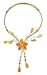 Carnelian and crystal choker, 'Floral Tears'