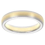 14k Two Tone Comfort Fit Men's Band, 4 mm