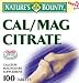 SKU NUMBER: 645812The Mininimum EXP date on product:1Year.PRODUCT DESCRIPTION: Calcium plus Magnesium Citrate Tablets, by Nature's Bounty - 100 Tablets.MANUFACTURER: NATURES BOUNTY.PRODUCT DESCRIPTION: Calcium and Magnesium play essential roles in maintaining proper bone mineralization. Calcium and Magnesium are also involved in muscle contractions and nerve impulses. As a unique, bioavailable form of Calcium and Magnesium, Cal/Mag Citrate works synergistically to promote bone health.INGREDIENTS: Active Ingredients:Calcium 1,000 mg 100% (as Calcium Carbonate, Calcium Citrate, and Calcium Aspartate) ; Magnesium 500 mg 125% (as Magnesium Oxide and Magnesium Citrate). Inactive Ingredients:Cellulose (Plant Origin), Croscarmellose, Cellulose Coating, Titanium Dioxide Color, Vegetable Magnesium Stearate, Silica.SUGGESTED USE: For adults, take four (4) tablets daily, preferably with a meal.CAUTION LABEL: Pregnant or lactating women should consult a doctor before using any product. Consult doctor before use if you have, or have had, kidney stones, kidney disease or hyperparathyroidism or if you are taking ANY PRESCRIPTION MEDICATIONS. Discontinue use and consult your doctor if any adverse reactions occur, including gastrointestinal discomfort. NOT INTENDED FOR USE BY PERSONS UNDER THE AGE OF 18.