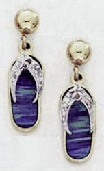 Blue & Green Flip Flop Post Earrings -ES1647