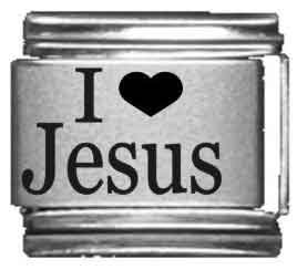 Clearly Charming I Heart Jesus Laser Italian Charm