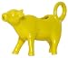 Stoneware Pottery Yellow Cow Creamer 4"H, 5oz Set of 2