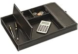 Black Faux Leather Dresser or Desk Valet- 5 Compartments