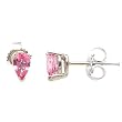 14K White Gold Pink Sapphire Earrings