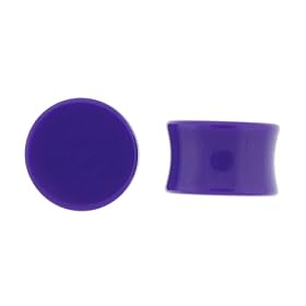 Acrylic Neon Purple Double Flare Plugs - 5/8'' - Sold as a Pair
