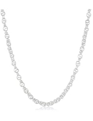 Sterling Silver Fancy Interlocking Link Chain Necklace