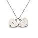 ALOV Sterling Silver I just want to tell you... I love you Double Hearts Necklace, 45cm