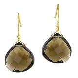 14K Gold with Smoky Quartz Drop Earrings