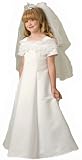 Exquisite New White Satin Dress ~ Flower Girl or First Holy Communion 4 to 16 Girls