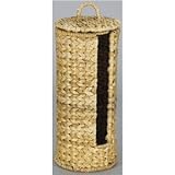 Household Essentials ML-6690 All-Natural Woven-Banana-Leaf Toilet-Tissue Holder with Lid
