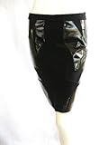 IMAGE OF Givenchy womens black vinyl panel mini skirt M