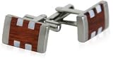 Wood & Mother of Pearl Stainless Steel Cufflinks