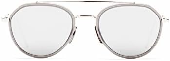 Thom Browne Tb-801c Shiny Silver Satin Crystal Silver Mirror Sunglasses Size 51