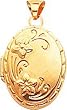 14K Yellow Gold Flower Locket Photo Pendant Jewelry