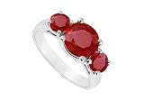 Three Stone Ruby Ring : 14K White Gold 2.50 CT TGW 313Ss35qiuL. SL160 Three Stone Ruby Ring : 14K White Gold 2.50 CT TGW