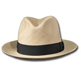New FEDORA SINATRA Panama Straw Hat SNAP BRIM Mens