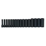 WILLIAMS 16 Piece 1/2" Drive Deep 6 Point Impact Socket Set on Clip Rail (MS1416RC) 1/2"ドライブ ディープソケッ