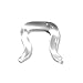 Pyrex U-Shaped Septum Retainer with Flared Ends 14, 12 and 10 gauge, Clear
