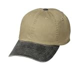 NEW Port Authority - 2-Tone Garment Dyed Cap Khaki/Black-OSFA