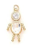 14k 5x7mm Boy April Birthstone CZ Pendant
