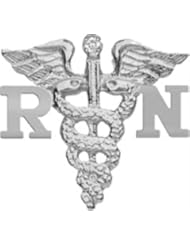 NursingPin - Registered Nurse RN Diamond Nursing Graduation Pin in Silver