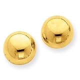 14k Gold Polished 8mm Half Ball Post Earrings