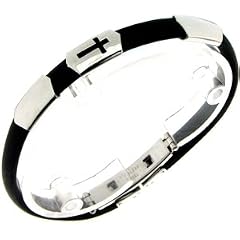 Edelstahl Armband  ca. 21cm Stahl/Kautschuk