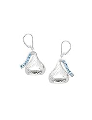 Hersheys Kiss 14k White Gold Flat Back Medium Lever Back Earring