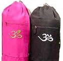 Barefoot Yoga Cotton Canvas Yoga Mat Bag - With Embroidered OM - BLACK