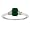 18K White Gold 3 Stone Triangle Trillion Diamond & Emerald Cut Emerald Ring (1 cttw, H-I, SI) - Size 6