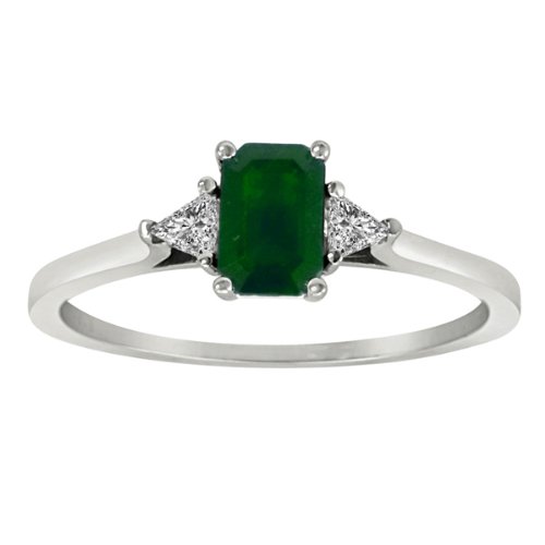 Sterling Silver 3 Stone Triangle Trillion Diamond 